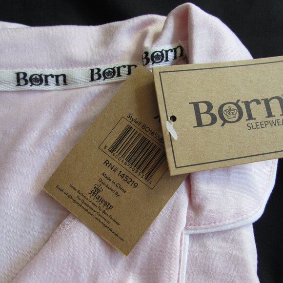 Woman's Born Sleep Wear PJs Set Light Pink Pajamas 3/4 Sleeve Top & Pants Sz XL - Picture 3 of 16